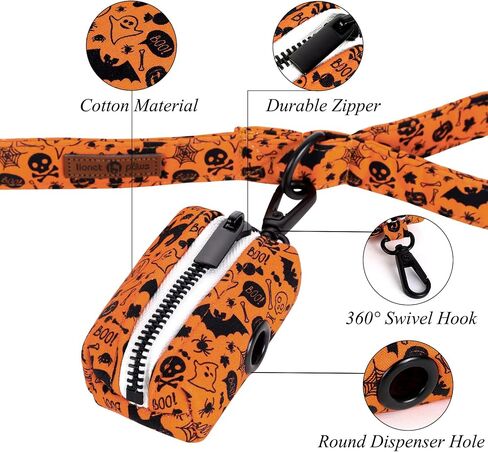 Lionet Paws Cute Dog Poop Bag Holder with Dog Poop Bag for Leash, Cotton Dog Bag Dispenser, Matching Halloween Dog Collar in Kuwait