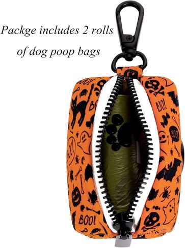 Lionet Paws Cute Dog Poop Bag Holder with Dog Poop Bag for Leash, Cotton Dog Bag Dispenser, Matching Halloween Dog Collar in Kuwait