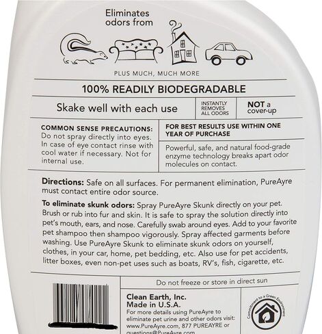 – Skunk and Pet Odor Eliminator – All-Natural Plant-Based - Pure, Powerful, and Completely Safe – 22 Ounces (2 PACK) in Kuwait