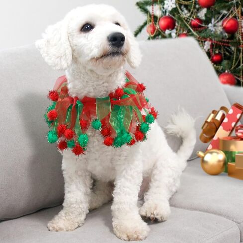 cyeollo 2 Pack Dog Costume Elastic Fancy Holiday Collars Ornaments for Pet Party Accessory Costume for Small Dogs Cats in Saudi Arabia