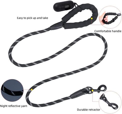 مجموعة مقود لتسخير الكلاب بدون سحب للكلاب الكبيرة والمتوسطة والصغيرة الحجم - حزام صدرية للكلاب عاكس أكسفورد قابل للتعديل، مقود للكلاب بمقبض عاكس 5 أقدام ناعم، موزع أكياس البراز، 15 كيس نفايات، حزام مقعد الكلب in Kuwait