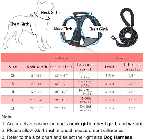 مجموعة مقود لتسخير الكلاب بدون سحب للكلاب الكبيرة والمتوسطة والصغيرة الحجم - حزام صدرية للكلاب عاكس أكسفورد قابل للتعديل، مقود للكلاب بمقبض عاكس 5 أقدام ناعم، موزع أكياس البراز، 15 كيس نفايات، حزام مقعد الكلب in Kuwait