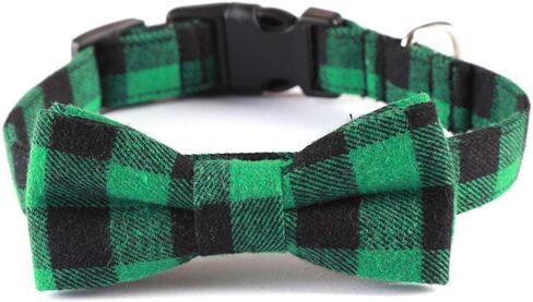 Love Dream Christmas Dog and Cat Collar with Bowtie, Soft and Comfortable Breakaway Plaid Dog Collar with Cute Bow Tie for Small Medium Large Dogs (Large) in Saudi Arabia