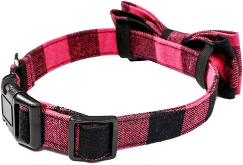 Love Dream Christmas Dog and Cat Collar with Bowtie, Soft and Comfortable Breakaway Plaid Dog Collar with Cute Bow Tie for Small Medium Large Dogs (Large) in Saudi Arabia