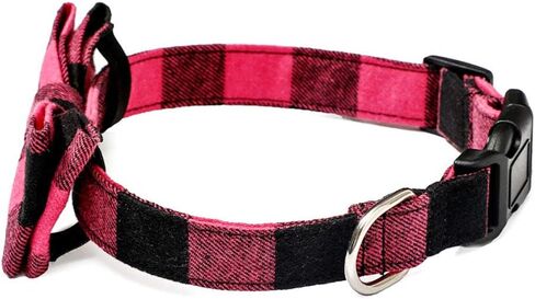 Love Dream Christmas Dog and Cat Collar with Bowtie, Soft and Comfortable Breakaway Plaid Dog Collar with Cute Bow Tie for Small Medium Large Dogs (Large) in Saudi Arabia