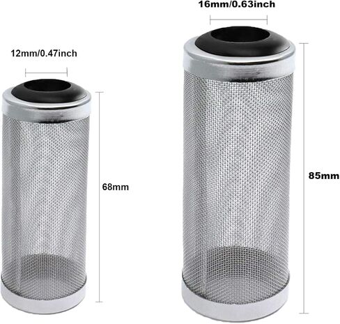 12mm Stainless Steel Aquarium Inflow Inlet Filter Aquarium Filter Intake Cover Fish Shrimp Mesh Net Filter Guard Fish Tank Intake Strainer Cover in Kuwait