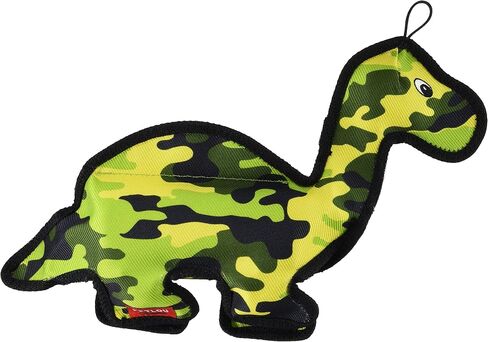 Pet Lou Durable Squeeze Me Plush Soft Squeaker Interactive Dog Chew Toy, squeaks, Floats, Washable, Ripped Resistant (16" Jungle Buddy Dinosaur), Multi (01905) in Saudi Arabia