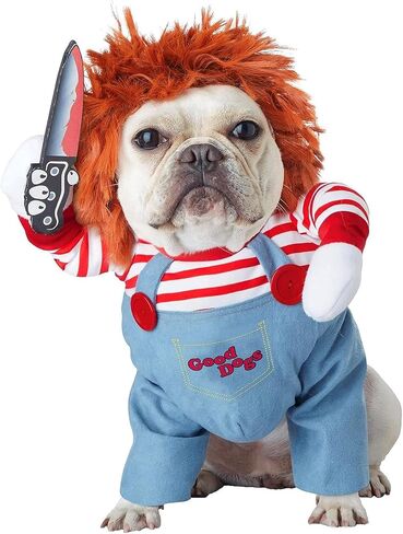 Pet Deadly Doll Dog Costume, Funny Dog Cosplay Novelty Halloween Costumes, Cute Dog Clothes for Small Medium Large Dogs Cats, Puppy Party Dress Up Apparel Outfit (Small) in Saudi Arabia