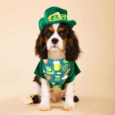 St. Patrick Dog Cat Bandana, Holiday 2 Pack Bandana Irish Rainbow Shamrock Scarfs for Small Medium Large Dogs Cats Pet Puppies in Saudi Arabia