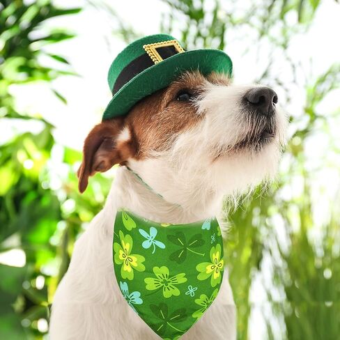 St. Patrick Dog Cat Bandana, Holiday 2 Pack Bandana Irish Rainbow Shamrock Scarfs for Small Medium Large Dogs Cats Pet Puppies in Saudi Arabia