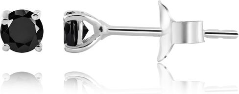 925 Sterling Silver Black Spinel Stud Earrings For Women & Girls, 4mm Hypoallergenic Stud, Birthstone, Cartilage Earring, Solitaire, Valentine's Day in Kuwait