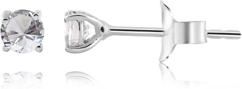 925 Sterling Silver Black Spinel Stud Earrings For Women & Girls, 4mm Hypoallergenic Stud, Birthstone, Cartilage Earring, Solitaire, Valentine's Day in Kuwait