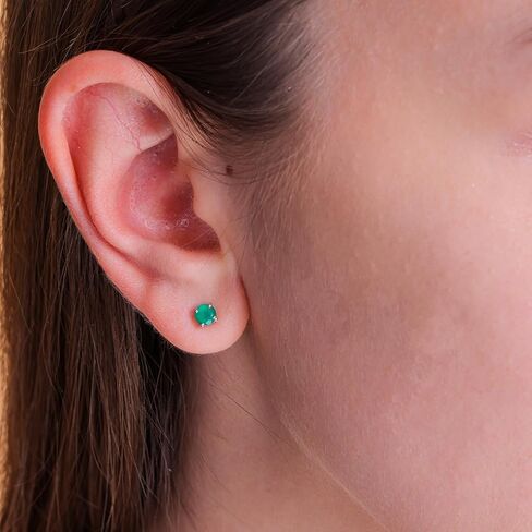 925 Sterling Silver Black Spinel Stud Earrings For Women & Girls, 4mm Hypoallergenic Stud, Birthstone, Cartilage Earring, Solitaire, Valentine's Day in Kuwait