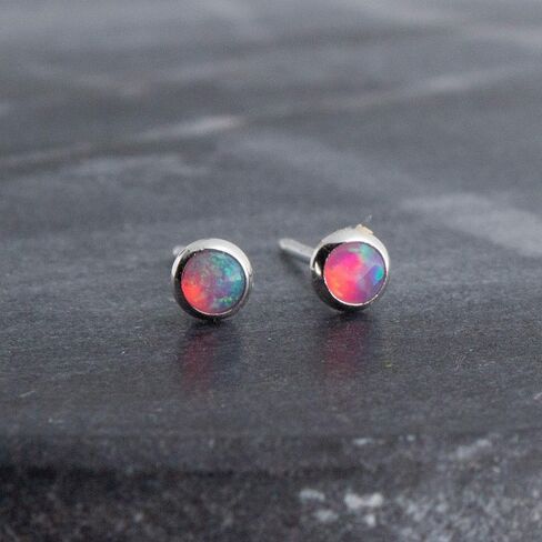 Sterling Silver Tiny Post Stud Piercing Earrings for Cartilage Tragus Helix Multiple Piercing Hypoallergenic Birthstone Jewelry for Women Bezel Set (Moonstone 3mm | Faceted) in Saudi Arabia