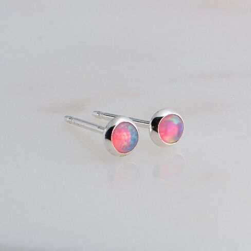 Sterling Silver Tiny Post Stud Piercing Earrings for Cartilage Tragus Helix Multiple Piercing Hypoallergenic Birthstone Jewelry for Women Bezel Set (Moonstone 3mm | Faceted) in Saudi Arabia