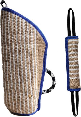 Durable Jute Dog Bite Sleeves+Dog Bite Tug Toy,Suitable for Medium to Large Dogs (Blue) in Saudi Arabia