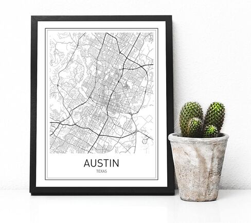 Austin Map Print City Maps of Austin Art Print Map Poster Texas Map Texas Black White Map Wall Art Map Modern Minimalist Wall Art Scandinavian Art City Map Poster 18x24 Unframed Wall Print in Saudi Arabia