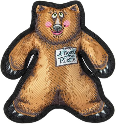 FUZZU Wild Woodies Dog Chew Toy | A Bear Named Pierre Dog Toy | Durable Squeaky Dog Toy | Dog Chew Toy | Rugged Dog Toy | Medium | 9" in Saudi Arabia