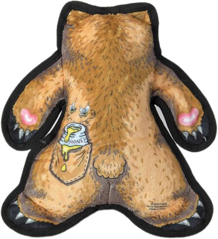 FUZZU Wild Woodies Dog Chew Toy | A Bear Named Pierre Dog Toy | Durable Squeaky Dog Toy | Dog Chew Toy | Rugged Dog Toy | Medium | 9" in Saudi Arabia