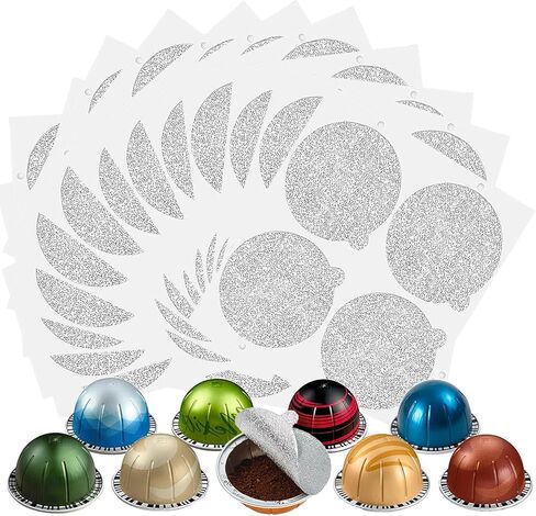 أختام أغطية رقائق الألومنيوم من CIS لإعادة استخدام كبسولات قهوة نسبرسو، 100 قطعة من سدادات أغطية كبسولات Vertuo القابلة لإعادة الاستخدام، متوافقة مع Nespresso VertuoLine in Kuwait