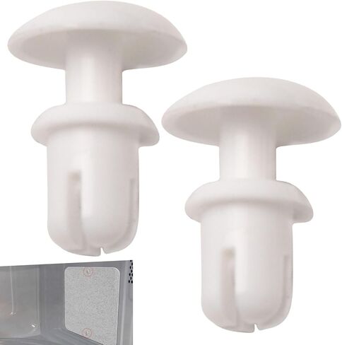 WB03X27704 WB02X10997 زر قفل الميكروويف / دبوس زر القفل متوافق مع غطاء الدليل الموجي للميكروويف GE، يستبدل AP6783280، 4813990، PS12582530، WB03X27704CM in Kuwait