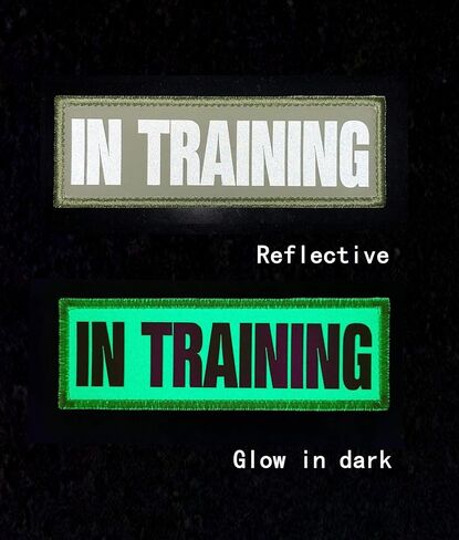 2 Pack Glow in Dark and Reflective Dog Patches，in Training,DO NOT PET, Tags with Hook and Loop Patches for Vests and Harnesses (in TRAINING, light green) in Saudi Arabia
