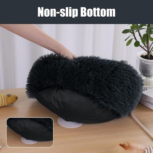 Cat Bed for Desk,Soft Plush Round Pet Bed for Cats or Small Dogs,Anti Anxiety Donut Indoor Cat Bed Dog Bed with Slip-Resistant Bottom for Puppy & Kitten in Saudi Arabia