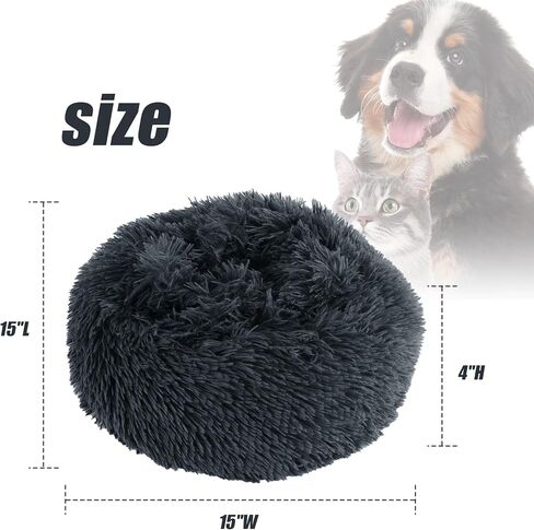 Cat Bed for Desk,Soft Plush Round Pet Bed for Cats or Small Dogs,Anti Anxiety Donut Indoor Cat Bed Dog Bed with Slip-Resistant Bottom for Puppy & Kitten in Saudi Arabia