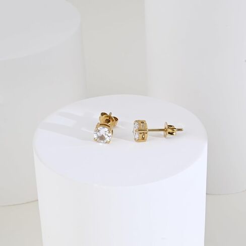 Cubic Zirconia Stud Earrings Gold Studs Earrings for Women Diamond Earrings Hypoallergenic Earrings Gold Earrings for Women in Saudi Arabia