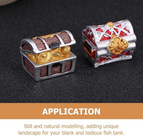 5pcs Pirate Chest Delicate Aquarium Decor Treasure Chest Decor Fish Tank Accessory Microlandscape Treasure Case Aquarium Supply Resin Craft Resin Aquarium Decor Fish Tank Landscape in Saudi Arabia