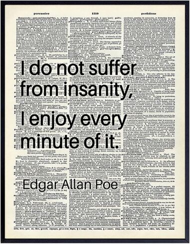 Edgar Allan Poe Quote Art LARGE 11x14 - Typography Dictionary Wall Decor for Bedroom, Living Room, Office - Funny Saying, Unique Gift - Poster - Cool Quotes, Sarcastic Sayings, Funny Sayings Wall Art in Saudi Arabia