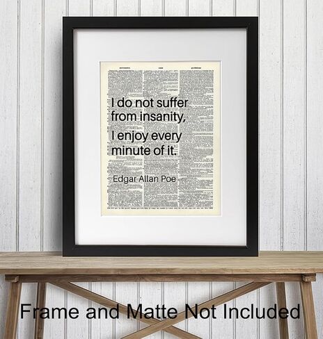 Edgar Allan Poe Quote Art LARGE 11x14 - Typography Dictionary Wall Decor for Bedroom, Living Room, Office - Funny Saying, Unique Gift - Poster - Cool Quotes, Sarcastic Sayings, Funny Sayings Wall Art in Saudi Arabia