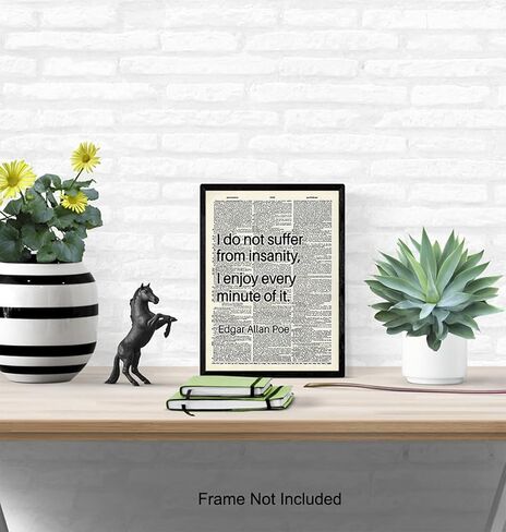 Edgar Allan Poe Quote Art LARGE 11x14 - Typography Dictionary Wall Decor for Bedroom, Living Room, Office - Funny Saying, Unique Gift - Poster - Cool Quotes, Sarcastic Sayings, Funny Sayings Wall Art in Saudi Arabia