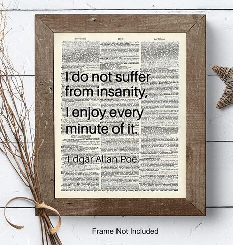 Edgar Allan Poe Quote Art LARGE 11x14 - Typography Dictionary Wall Decor for Bedroom, Living Room, Office - Funny Saying, Unique Gift - Poster - Cool Quotes, Sarcastic Sayings, Funny Sayings Wall Art in Saudi Arabia