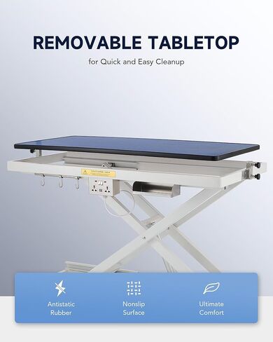 طاولة العناية بالكلاب الكهربائية من CO-Z، طاولة للعناية بالحيوانات الأليفة شديدة التحمل مقاس 50 بوصة مع عجلات تسوية قابلة للتعديل للارتفاع و4 منظم أدوات أنوف، محطة كبيرة للعناية بالكلاب للحيوانات الأليفة أثناء الاستحمام والتجفيف، غطاء بوزن 240 رطل، أسود in Kuwait