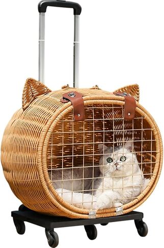 La La Pet® حاملة الحيوانات الأليفة المحمولة مع عجلات حاملة سفر للحيوانات الأليفة حقيبة سفر للحيوانات الأليفة حقيبة سفر للقطط حاملة للكلاب للسفر للحيوانات الصغيرة in Kuwait