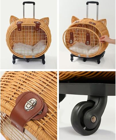 La La Pet® حاملة الحيوانات الأليفة المحمولة مع عجلات حاملة سفر للحيوانات الأليفة حقيبة سفر للحيوانات الأليفة حقيبة سفر للقطط حاملة للكلاب للسفر للحيوانات الصغيرة in Kuwait