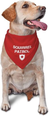 Squirrel Patrol Dog Bandana,Funny Pet Bandana,Triangle Dog Bandana Photograph Props for Pet Dog Lovers Gifts (Red) in Saudi Arabia