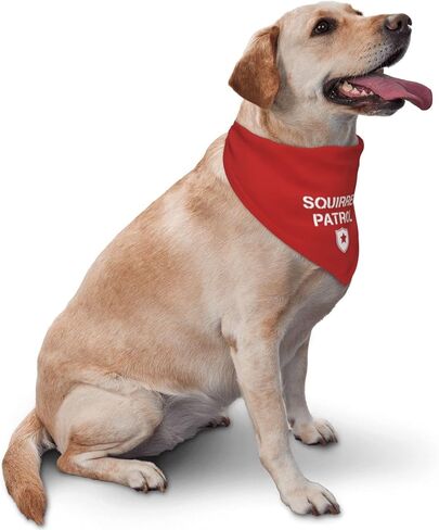 Squirrel Patrol Dog Bandana,Funny Pet Bandana,Triangle Dog Bandana Photograph Props for Pet Dog Lovers Gifts (Red) in Saudi Arabia