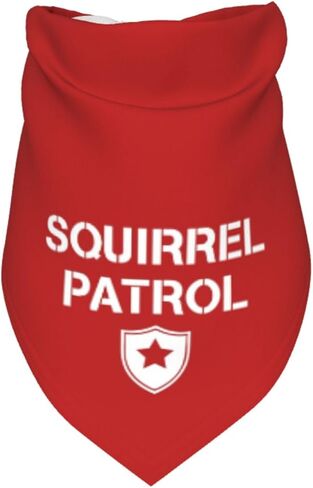 Squirrel Patrol Dog Bandana,Funny Pet Bandana,Triangle Dog Bandana Photograph Props for Pet Dog Lovers Gifts (Red) in Saudi Arabia