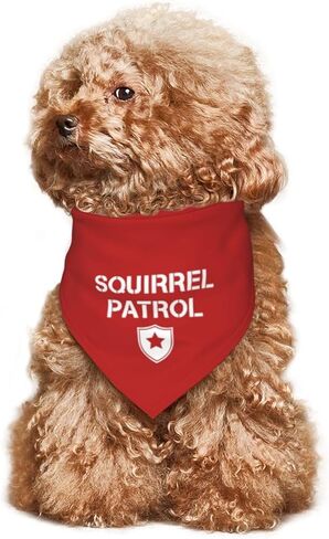 Squirrel Patrol Dog Bandana,Funny Pet Bandana,Triangle Dog Bandana Photograph Props for Pet Dog Lovers Gifts (Red) in Saudi Arabia