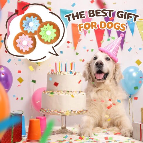 Shappy 12 Pcs Plush Donut Dog Toy 5.9 Inch Donuts with Squeakers Dog Chew Toy Assorted Plush Pet Toy Donuts for Small and Medium Dogs, 3 Colors in Saudi Arabia