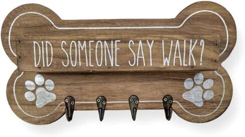 Dog Leash Holder for Wall with Built in Storage Shelf for Pet Treats and Accessories, Bone Shaped Key Holder for Wall Decorative and Dog Stuff Storage Organizer, Housewarming Gift for Dog Owner in Saudi Arabia