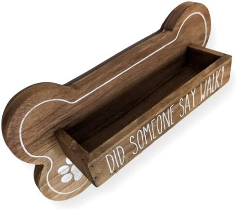 Dog Leash Holder for Wall with Built in Storage Shelf for Pet Treats and Accessories, Bone Shaped Key Holder for Wall Decorative and Dog Stuff Storage Organizer, Housewarming Gift for Dog Owner in Saudi Arabia