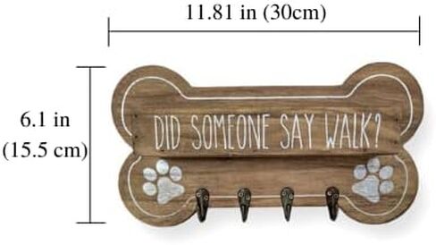 Dog Leash Holder for Wall with Built in Storage Shelf for Pet Treats and Accessories, Bone Shaped Key Holder for Wall Decorative and Dog Stuff Storage Organizer, Housewarming Gift for Dog Owner in Saudi Arabia