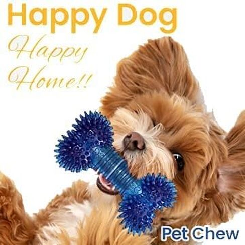 Dog Chew Toy - for Aggressive Chewer Indestructible Interactive Boredom Training Promotes Dental Health & Clean Teeth Relieves Anxiety Stress Blue Bone in Kuwait