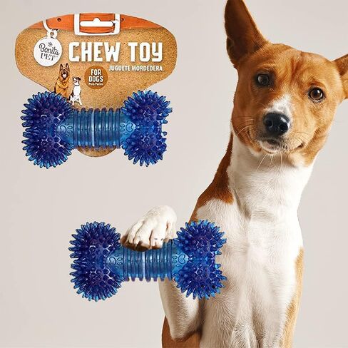 Dog Chew Toy - for Aggressive Chewer Indestructible Interactive Boredom Training Promotes Dental Health & Clean Teeth Relieves Anxiety Stress Blue Bone in Kuwait