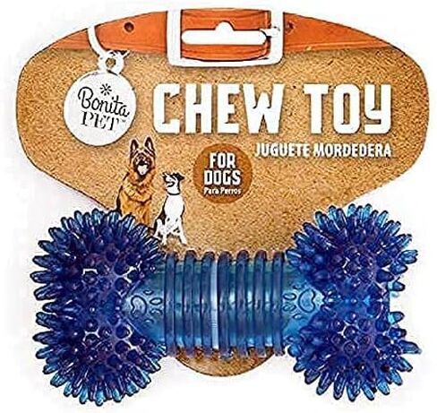 Dog Chew Toy - for Aggressive Chewer Indestructible Interactive Boredom Training Promotes Dental Health & Clean Teeth Relieves Anxiety Stress Blue Bone in Kuwait