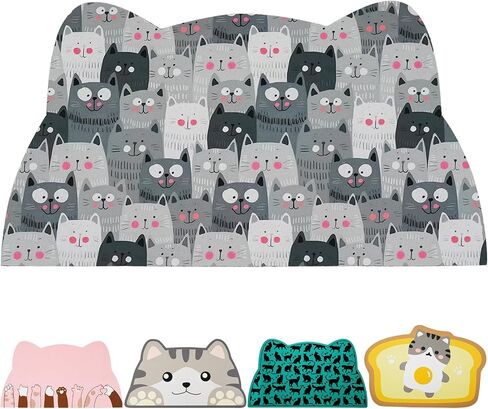 Cat Food Mats for floor, Cat Water Bowl Mats Pet Feeding Absorbent Mat Cat Placemats for Food and Water Grey Small 17.7 * 9.8 inch in Saudi Arabia