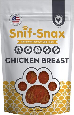 Snif-Snax Smoked Chicken Breast Dog Treats (4oz, 3-Pack) – All Natural Human Grade Jerky – Grain Free Training Treats for Dogs – Single Ingredient, Chicken Strips for Small, Medium & Large Dogs in Saudi Arabia